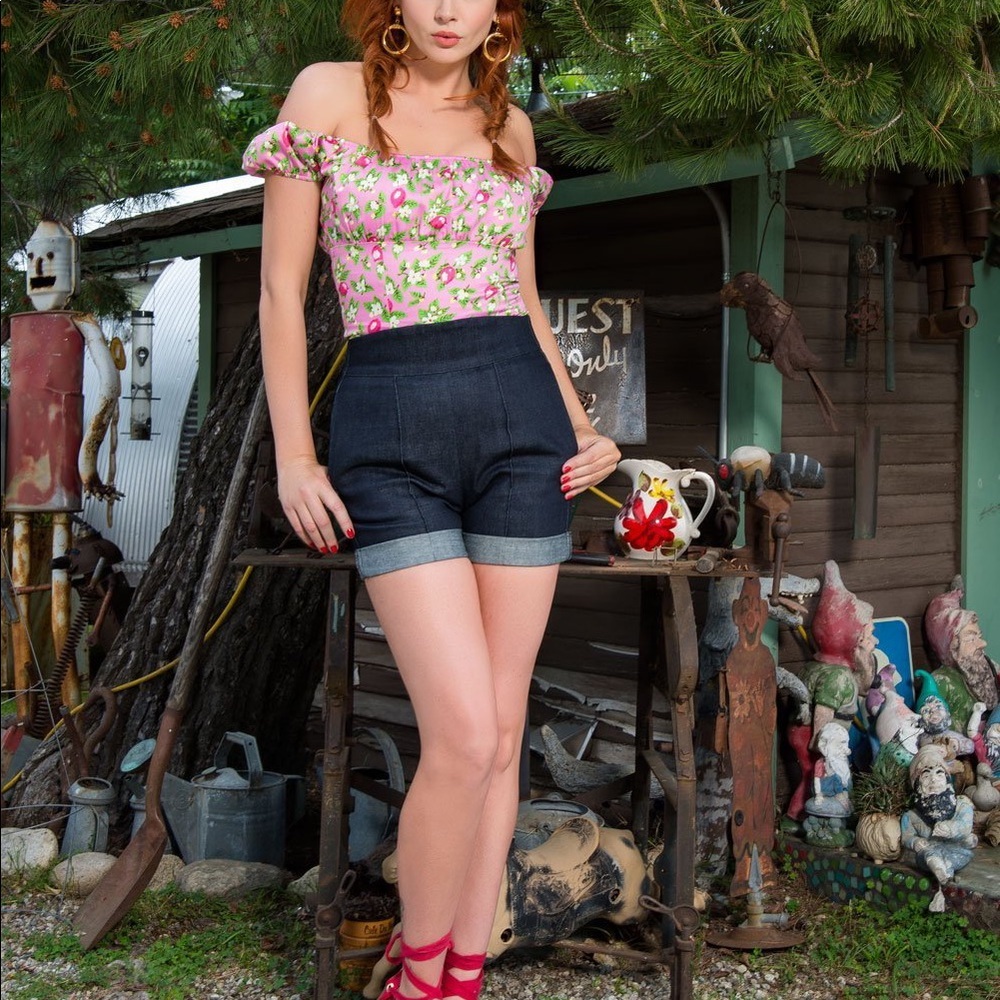 Laura Byrnes/ Pinup Girl denim/jean shorts 4x/22